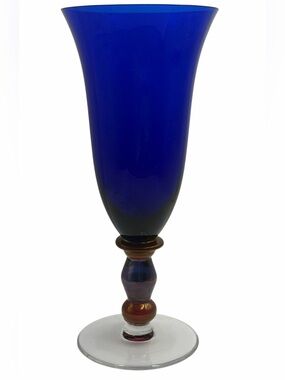 Mikasa Estate Cobalt Blue Hand-Blown Glass Goblet